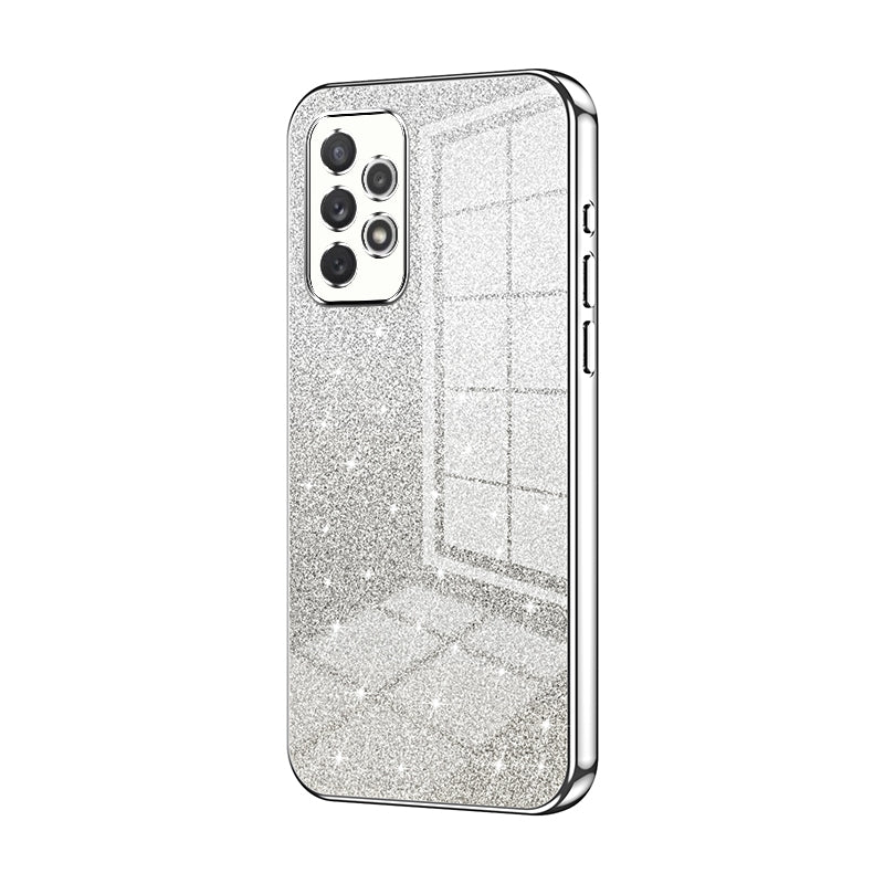 For Samsung Galaxy A72 4G Luxurious Electroplated Gradient Glitter Powder Case - Enhanced Lens Protection