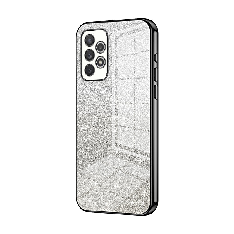 For Samsung Galaxy A72 4G Luxurious Electroplated Gradient Glitter Powder Case - Enhanced Lens Protection