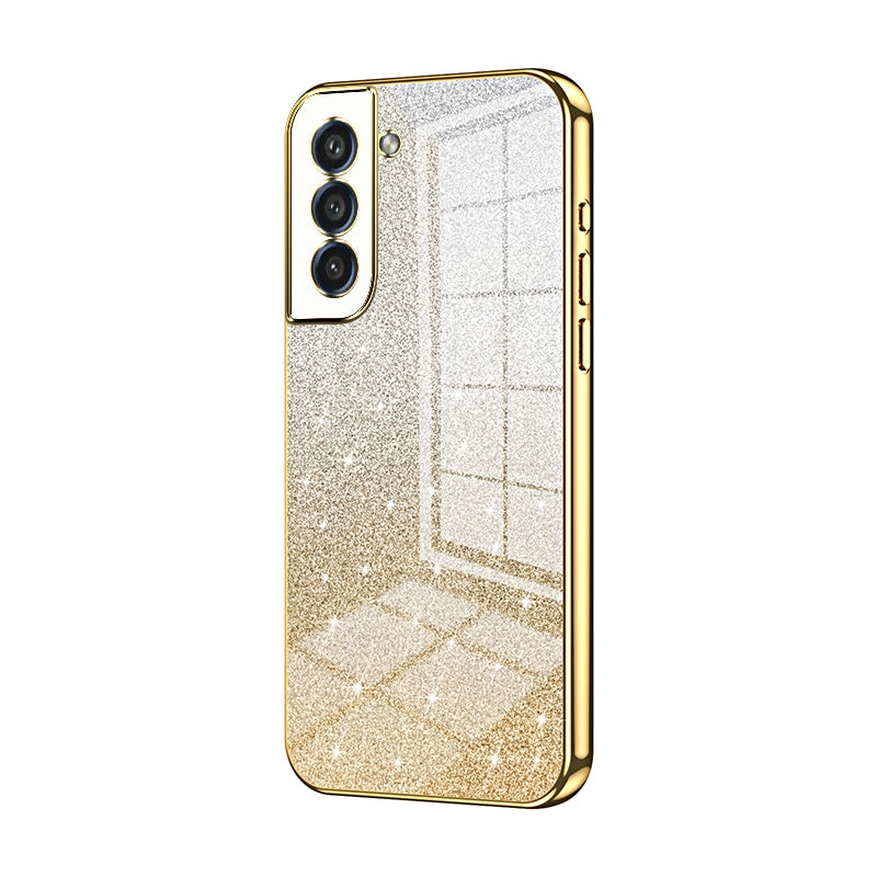 For Samsung Galaxy S21+ 5G Luxurious Electroplated Gradient Glitter Powder Case - Enhanced Lens Protection