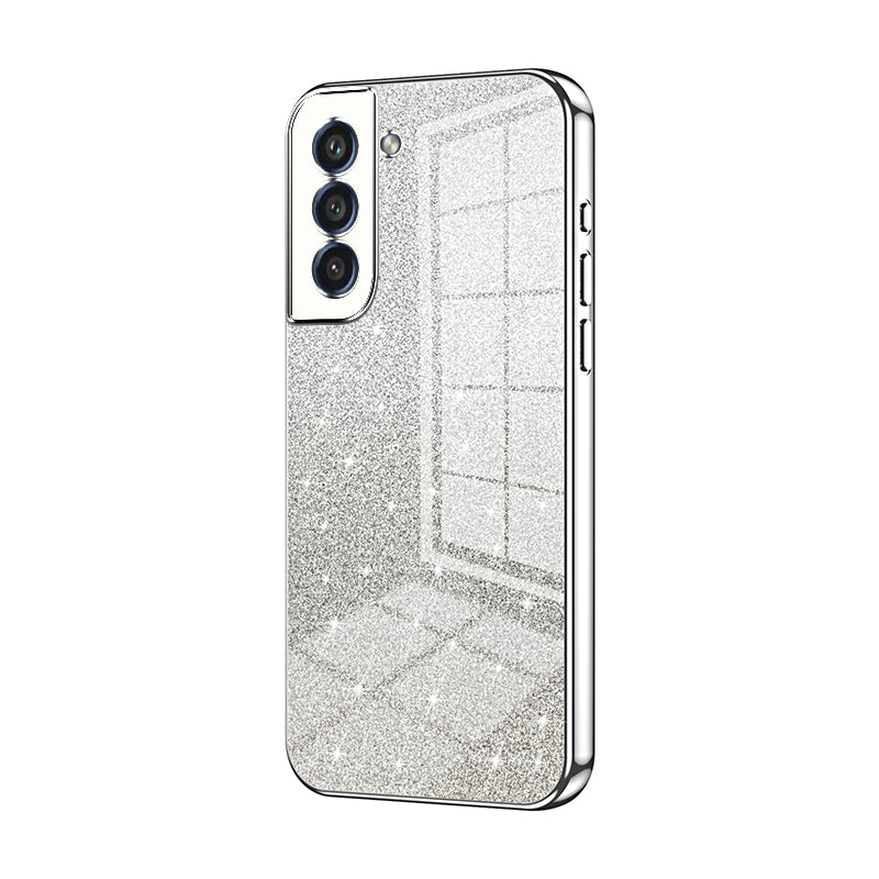 For Samsung Galaxy S21+ 5G Luxurious Electroplated Gradient Glitter Powder Case - Enhanced Lens Protection