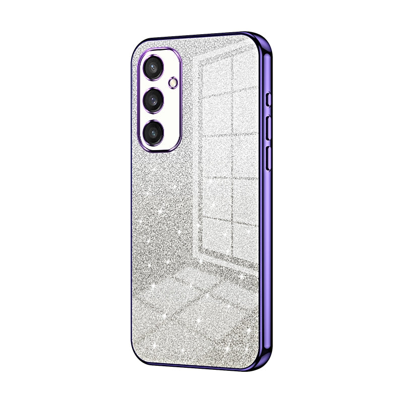 For Samsung Galaxy S24+ 5G Luxurious Electroplated Gradient Glitter Powder Case - Enhanced Lens Protection
