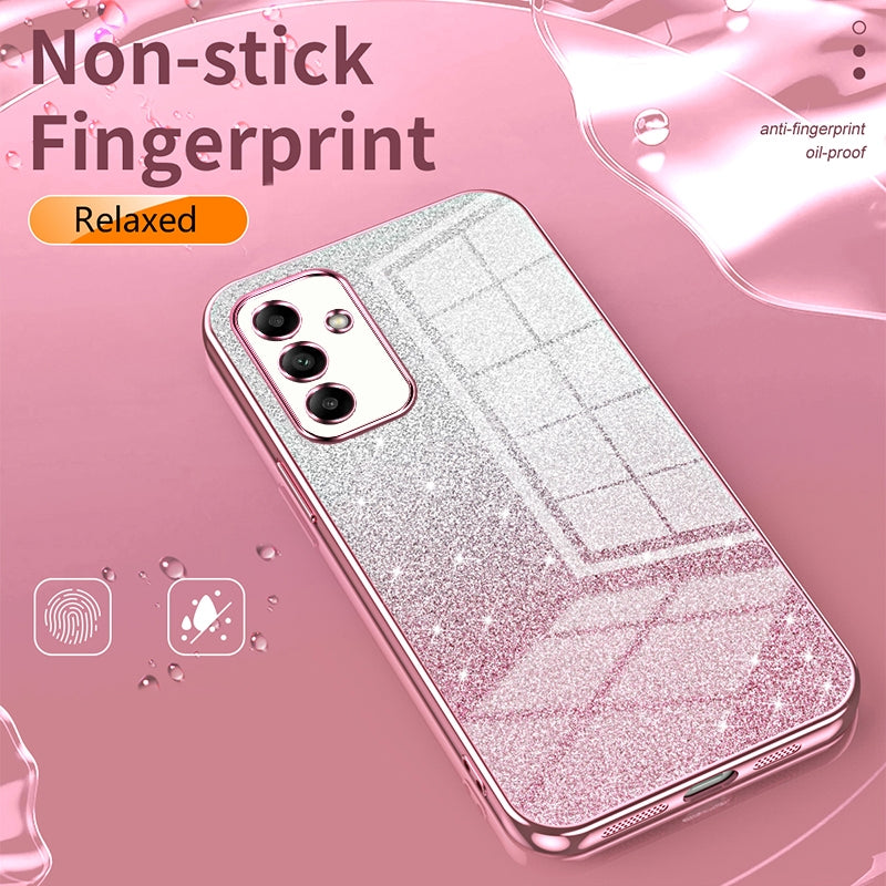 For Samsung Galaxy A72 4G Luxurious Electroplated Gradient Glitter Powder Case - Enhanced Lens Protection