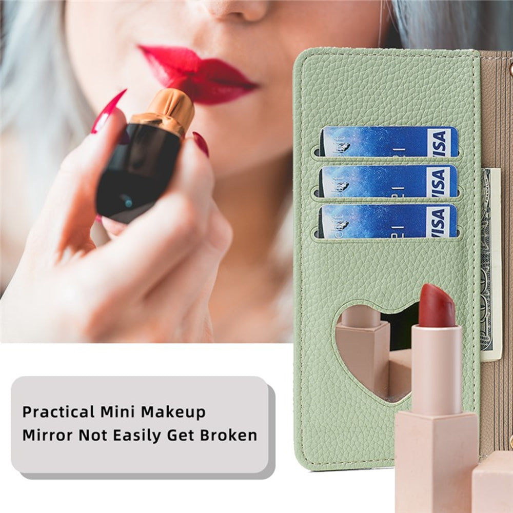 For ZTE Anshin Family Crossbody Phone Case with Litchi Texture Leather, Adjustable Kickstand, Card Slots, Zipper Purse, Makeup Mirror, and TPU Protection