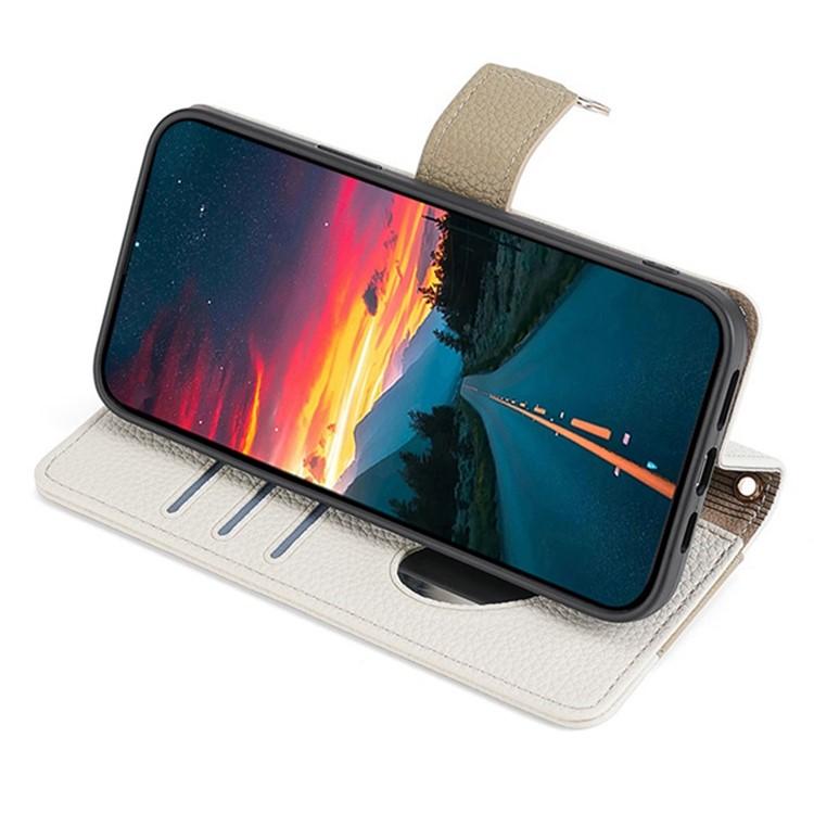 ZTE nubia S 5G A403ZT Crossbody Phone Case with Litchi Texture Leather, Adjustable Kickstand, Card Slots, Zipper Purse, Makeup Mirror, and TPU Protection