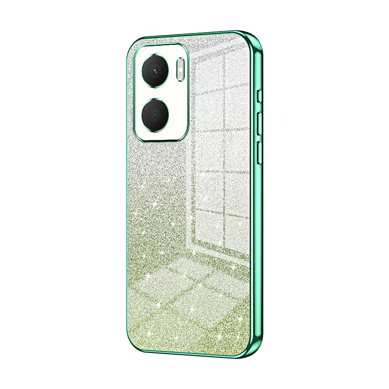 For Honor Play 40 Plus Luxurious Electroplated Gradient Glitter Powder Case - Enhanced Lens Protection