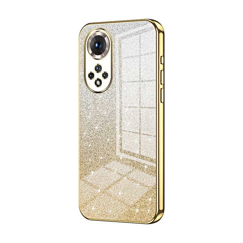 For Honor 50 Luxurious Electroplated Gradient Glitter Powder Case - Enhanced Lens Protection