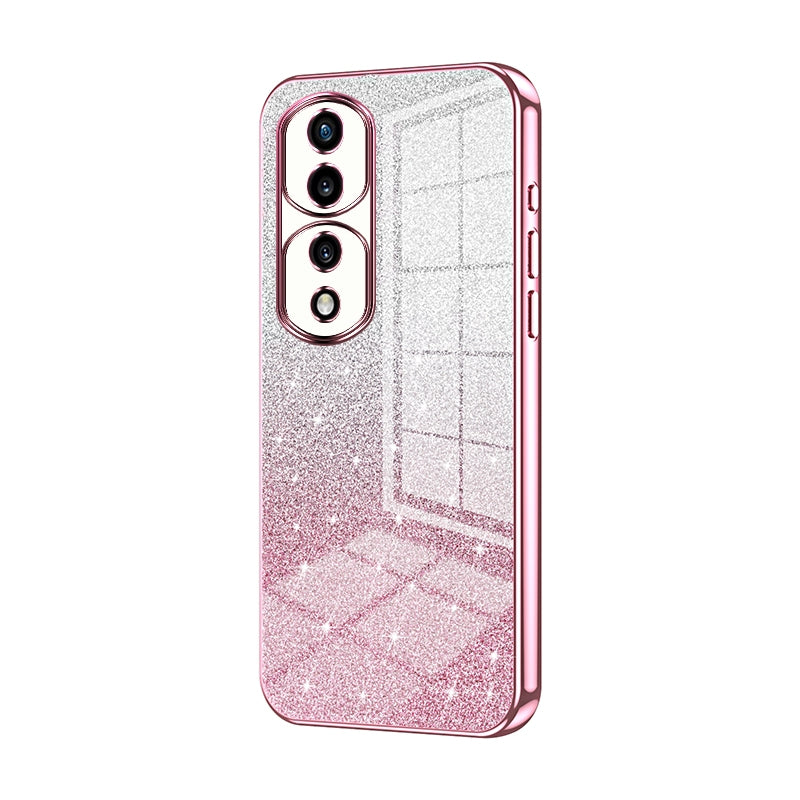 Honor 70 Pro Luxurious Electroplated Gradient Glitter Powder Case - Enhanced Lens Protection