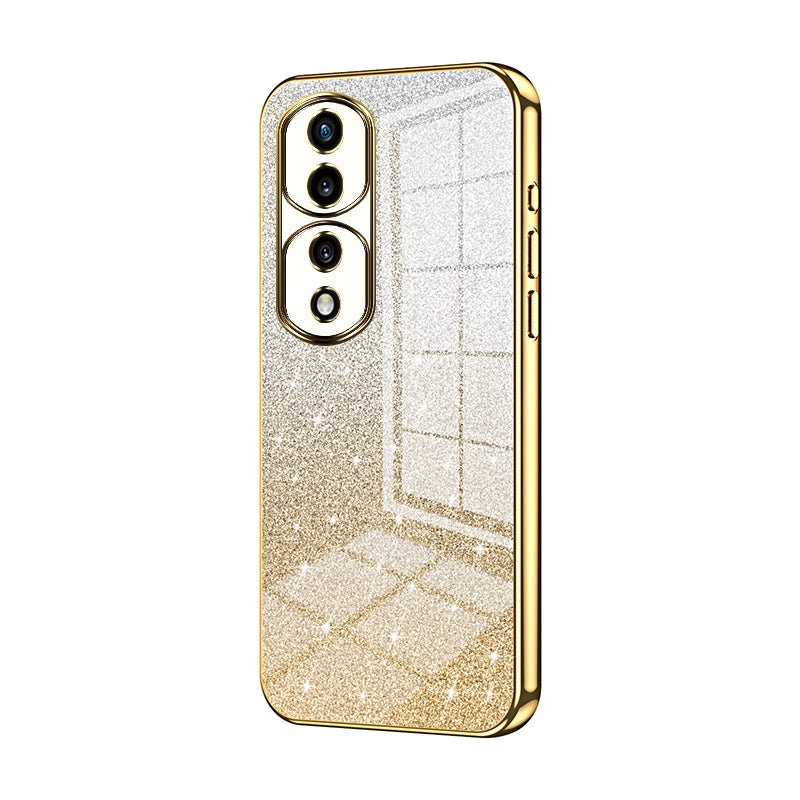Honor 70 Pro+ Luxurious Electroplated Gradient Glitter Powder Case - Enhanced Lens Protection