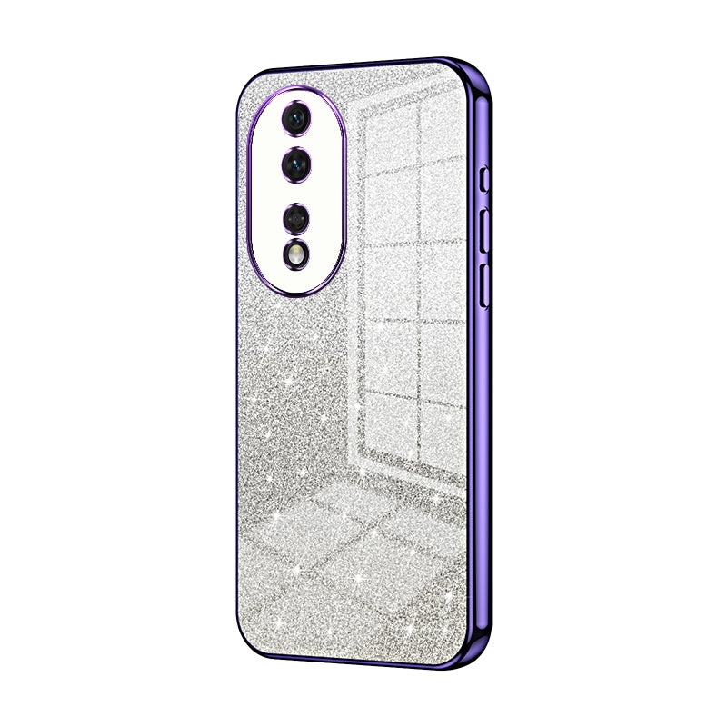 Honor 80 Luxurious Electroplated Gradient Glitter Powder Case - Enhanced Lens Protection
