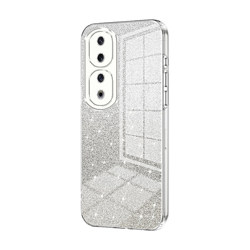 For Honor 90 Pro Luxurious Electroplated Gradient Glitter Powder Case - Enhanced Lens Protection