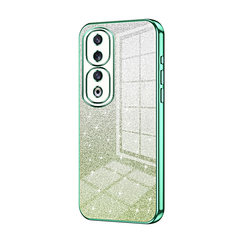 For Honor 90 Pro Luxurious Electroplated Gradient Glitter Powder Case - Enhanced Lens Protection