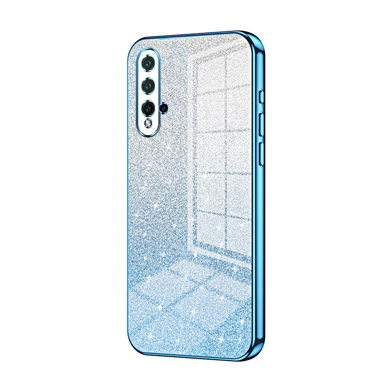 For Huawei Nova 5 Pro Luxurious Electroplated Gradient Glitter Powder Case - Enhanced Lens Protection