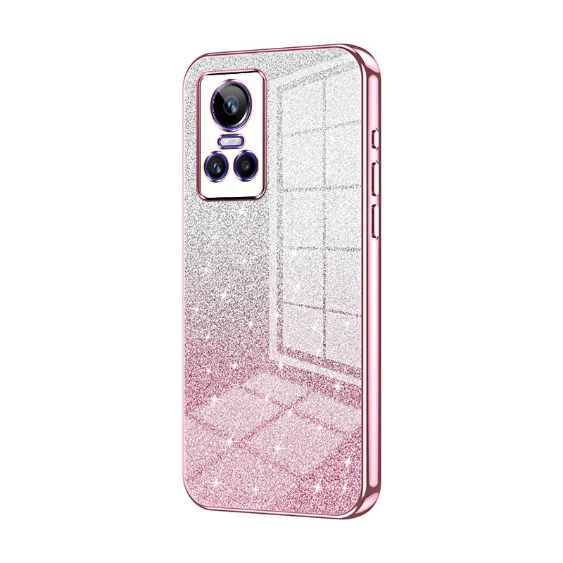 For Realme GT Neo 3 Luxurious Electroplated Gradient Glitter Powder Case - Enhanced Lens Protection