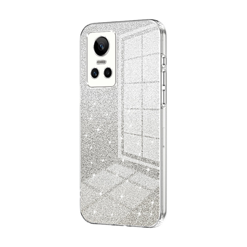 For Realme GT Neo 3 Luxurious Electroplated Gradient Glitter Powder Case - Enhanced Lens Protection