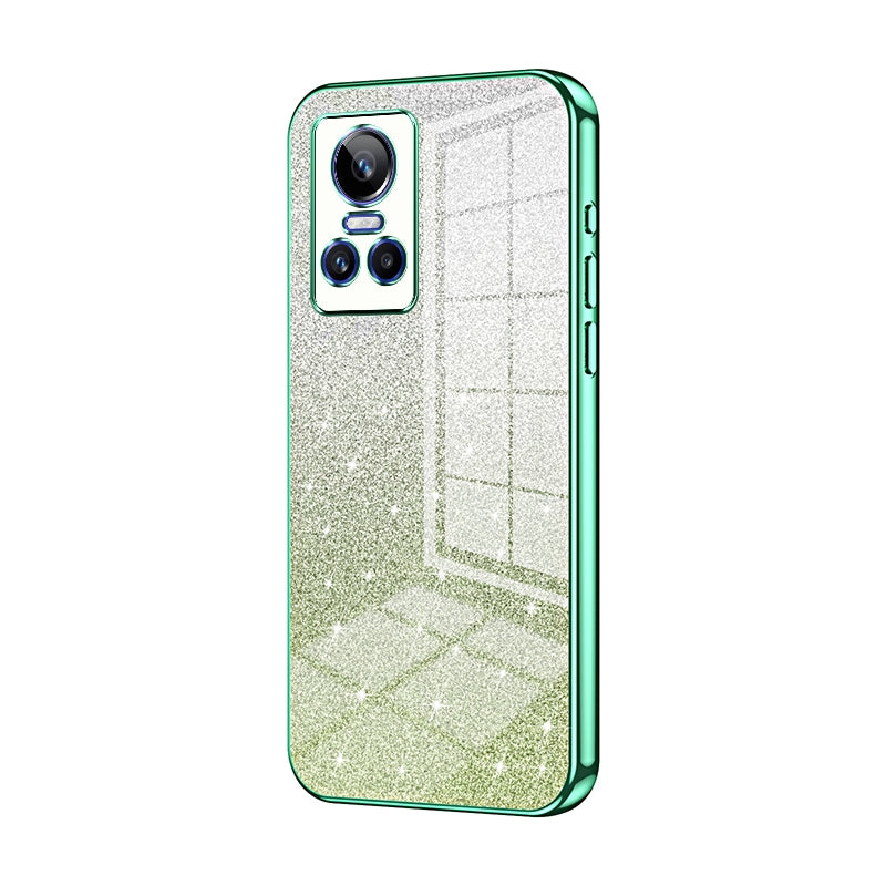 For Realme GT Neo 3 Luxurious Electroplated Gradient Glitter Powder Case - Enhanced Lens Protection