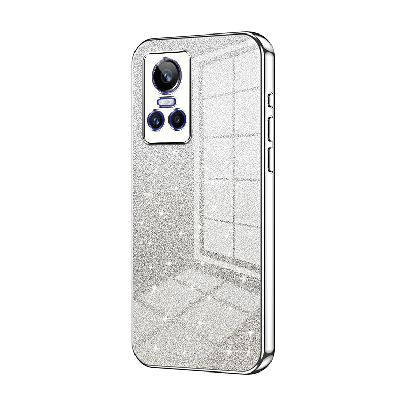 For Realme GT Neo 3 Luxurious Electroplated Gradient Glitter Powder Case - Enhanced Lens Protection