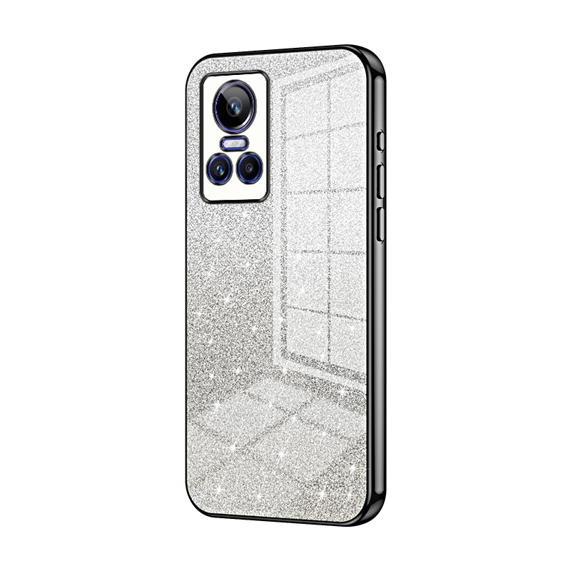 For Realme GT Neo 3 Luxurious Electroplated Gradient Glitter Powder Case - Enhanced Lens Protection