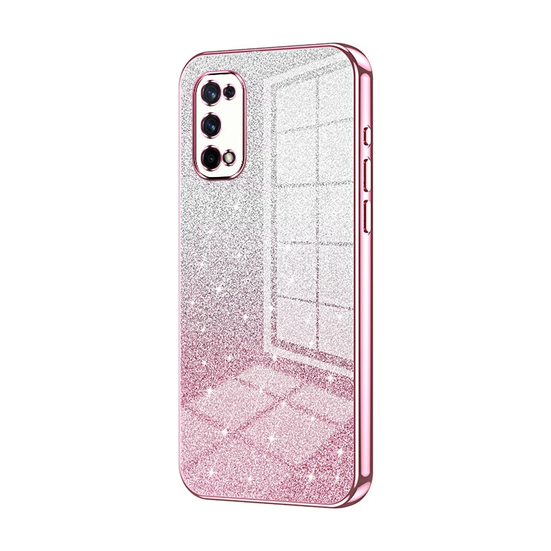 Realme Q2 Pro Luxurious Electroplated Gradient Glitter Powder Case - Enhanced Lens Protection