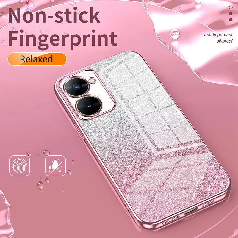 For Realme GT Neo 3 Luxurious Electroplated Gradient Glitter Powder Case - Enhanced Lens Protection