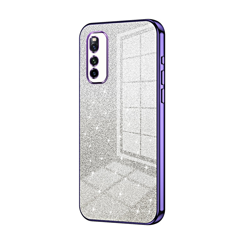 For vivo Z1 Luxurious Electroplated Gradient Glitter Powder Case - Enhanced Lens Protection