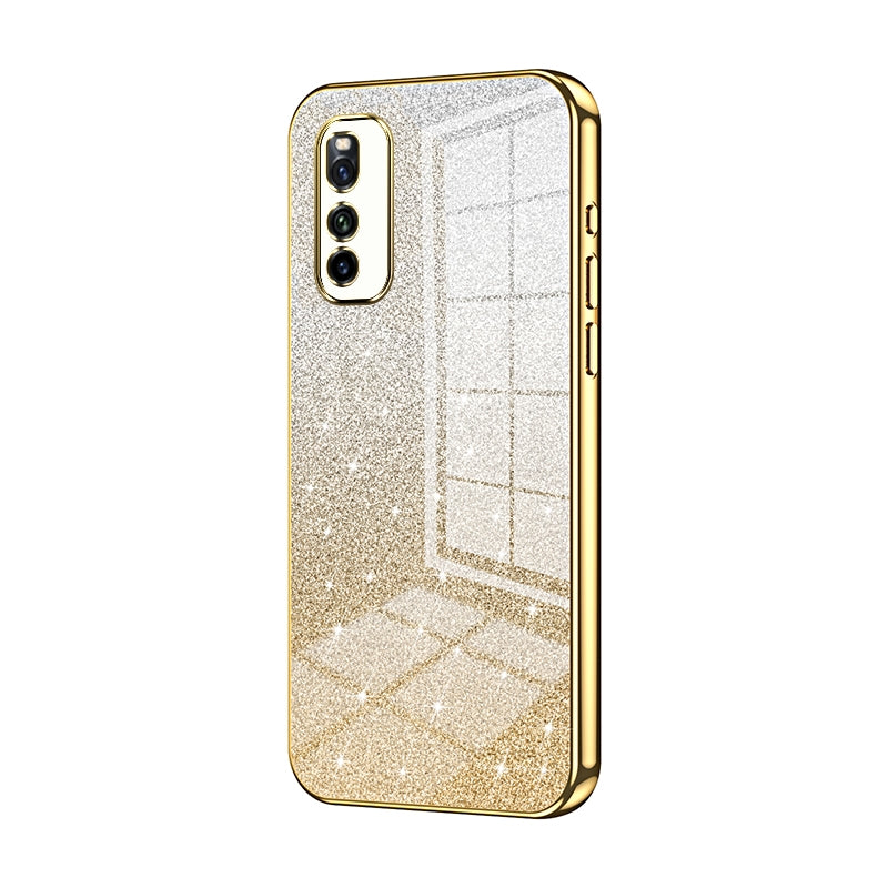 For vivo Z1 Luxurious Electroplated Gradient Glitter Powder Case - Enhanced Lens Protection