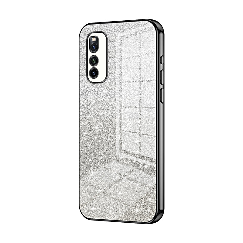 For vivo Z1 Luxurious Electroplated Gradient Glitter Powder Case - Enhanced Lens Protection