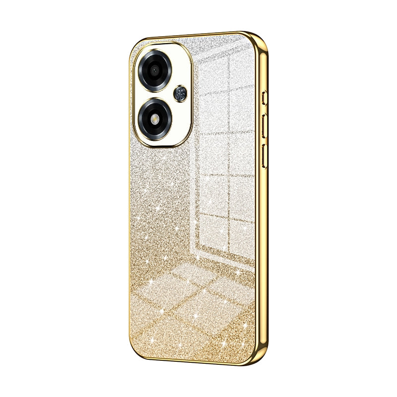 OPPO A2m Luxurious Electroplated Gradient Glitter Powder Case - Enhanced Lens Protection