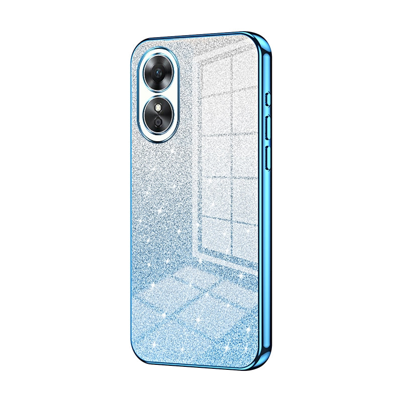 OPPO A17 Luxurious Electroplated Gradient Glitter Powder Case - Enhanced Lens Protection