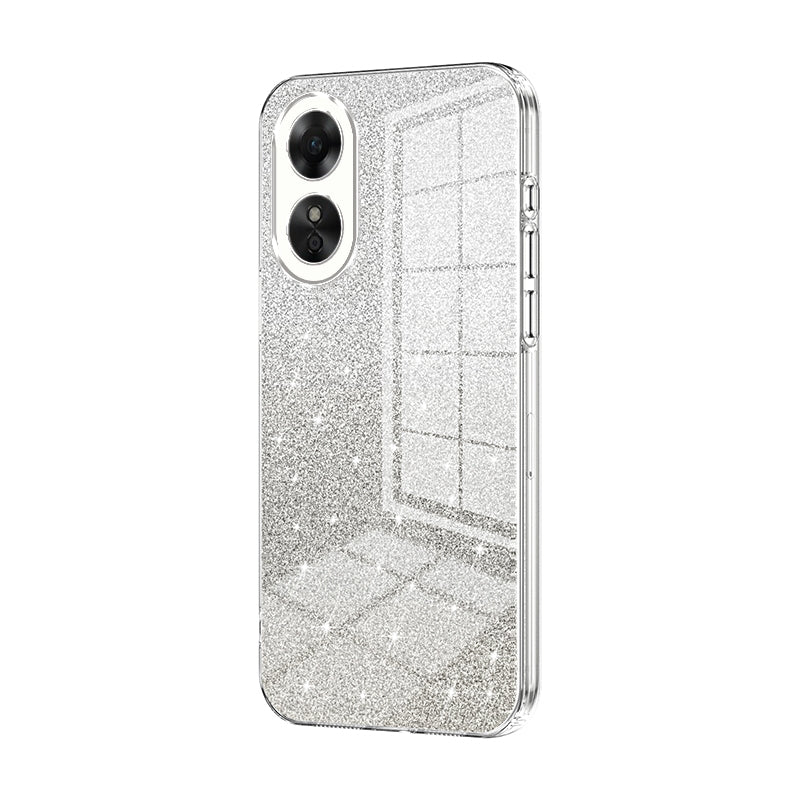 OPPO A17 Luxurious Electroplated Gradient Glitter Powder Case - Enhanced Lens Protection
