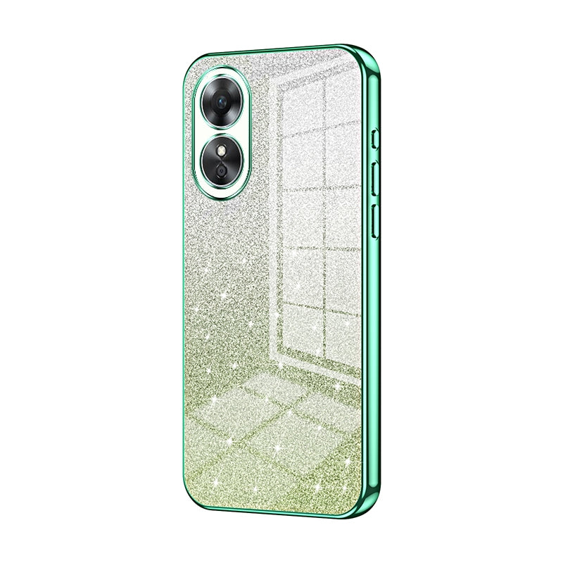 OPPO A17 Luxurious Electroplated Gradient Glitter Powder Case - Enhanced Lens Protection