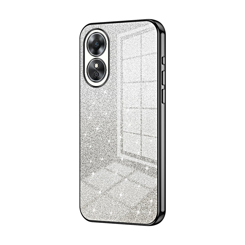 OPPO A17 Luxurious Electroplated Gradient Glitter Powder Case - Enhanced Lens Protection