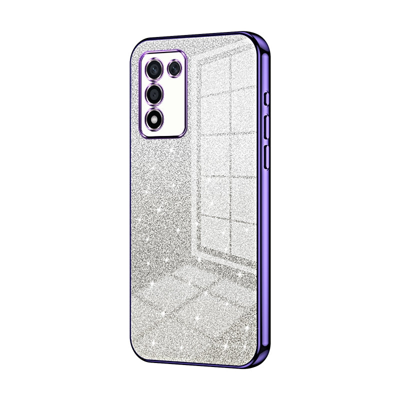 For OPPO K10 Energy Luxurious Electroplated Gradient Glitter Powder Case - Enhanced Lens Protection