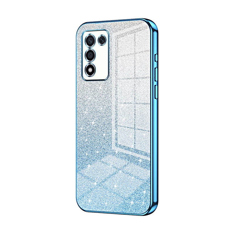 For OPPO K10 Energy Luxurious Electroplated Gradient Glitter Powder Case - Enhanced Lens Protection