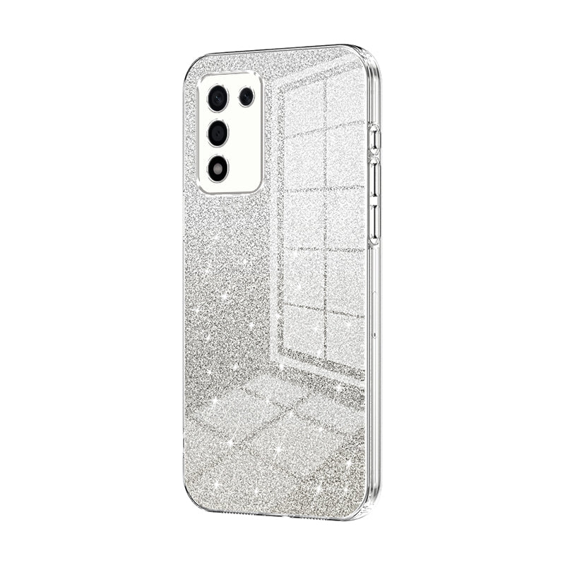 For OPPO K10 Energy Luxurious Electroplated Gradient Glitter Powder Case - Enhanced Lens Protection