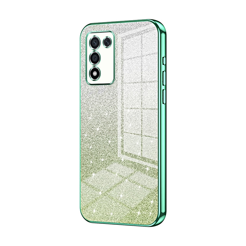 For OPPO K10 Energy Luxurious Electroplated Gradient Glitter Powder Case - Enhanced Lens Protection