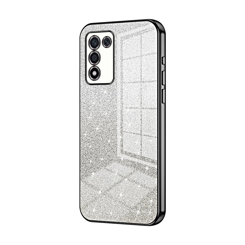For OPPO K10 Energy Luxurious Electroplated Gradient Glitter Powder Case - Enhanced Lens Protection