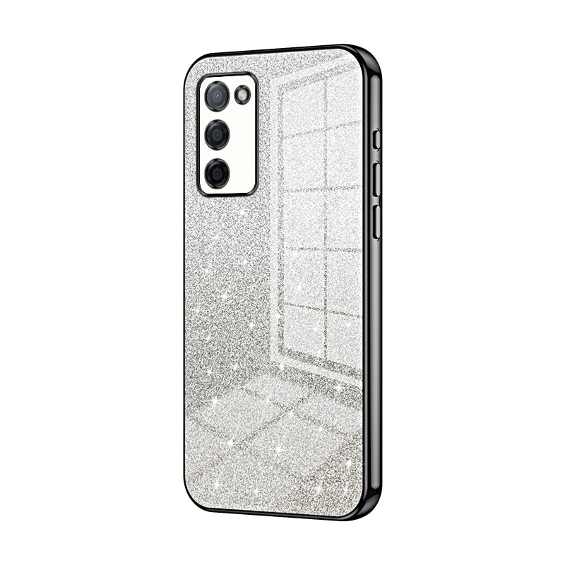 OPPO A55 5G Luxurious Electroplated Gradient Glitter Powder Case - Enhanced Lens Protection