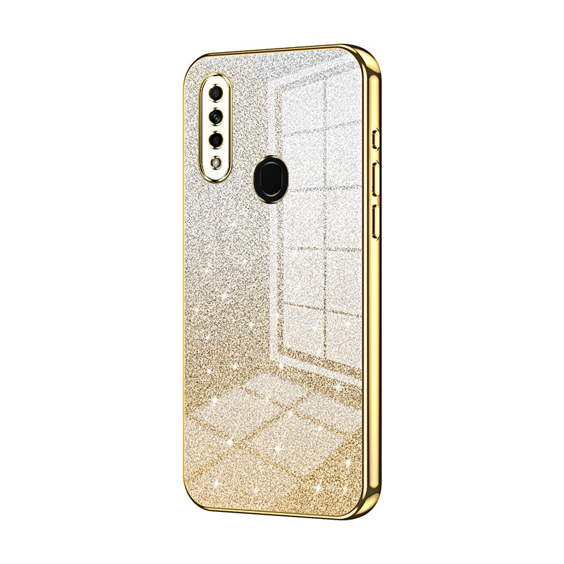 OPPO A8 Luxurious Electroplated Gradient Glitter Powder Case - Enhanced Lens Protection