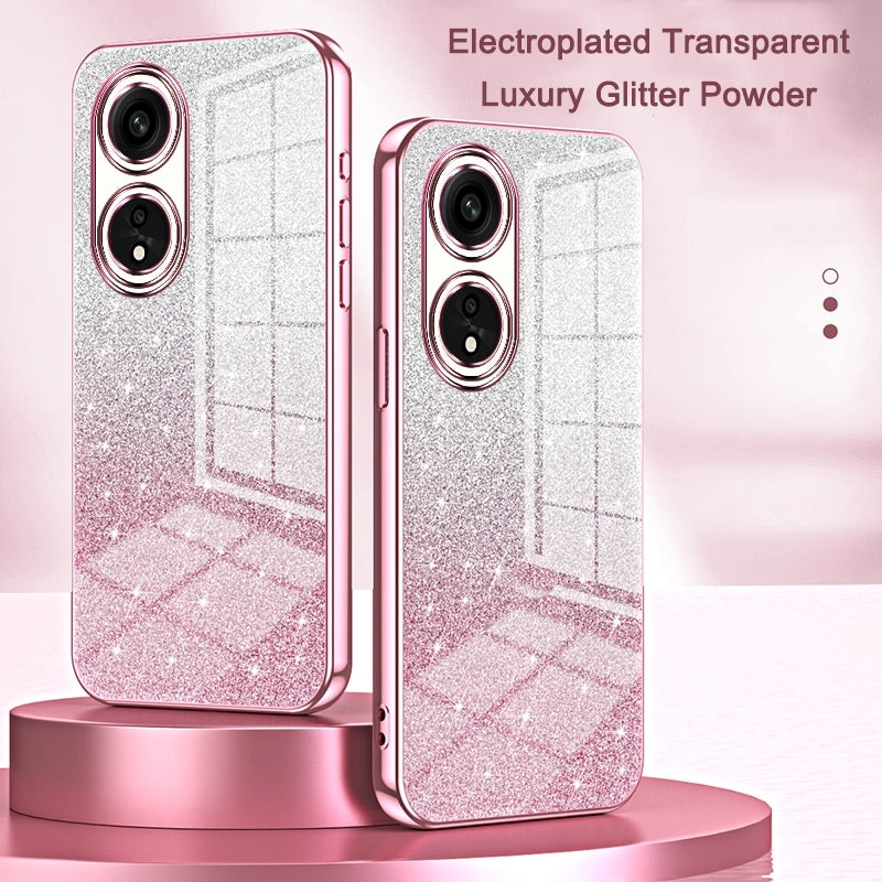 For OPPO K10 Energy Luxurious Electroplated Gradient Glitter Powder Case - Enhanced Lens Protection