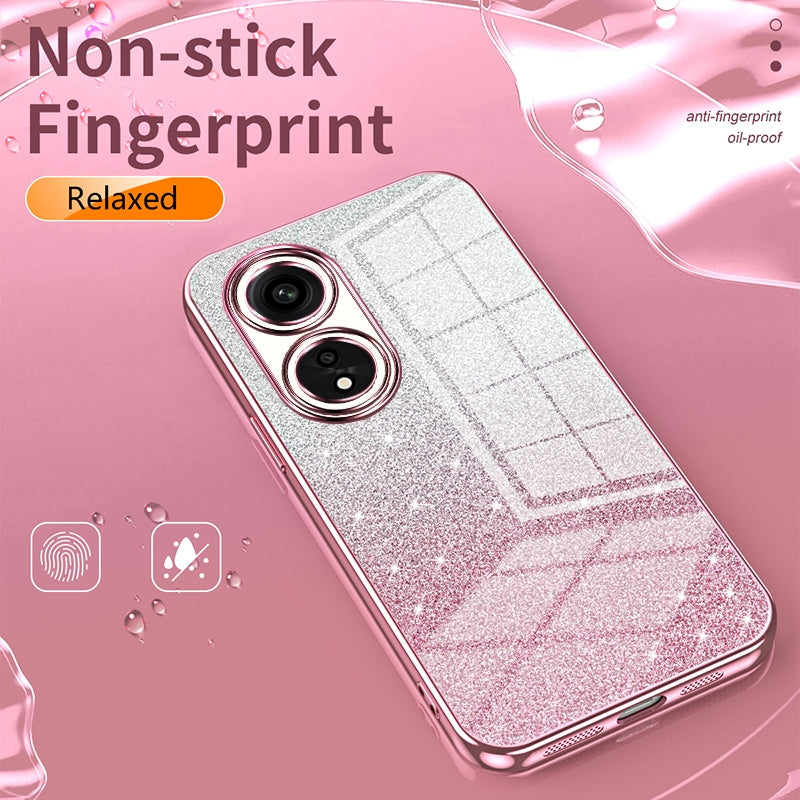 For OPPO K10 Energy Luxurious Electroplated Gradient Glitter Powder Case - Enhanced Lens Protection