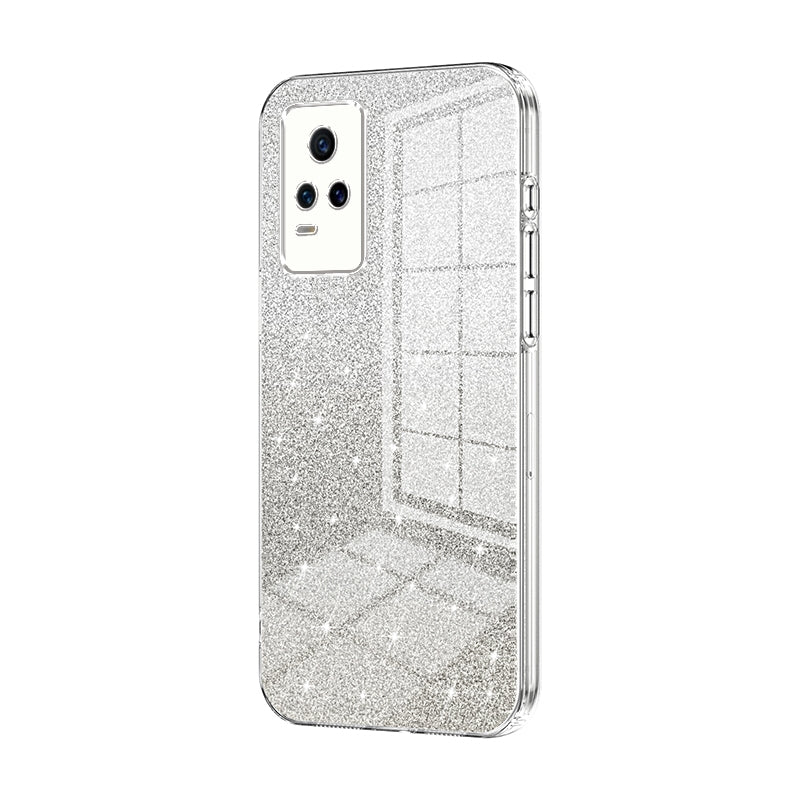 For vivo Y73 Luxurious Electroplated Gradient Glitter Powder Case - Enhanced Lens Protection
