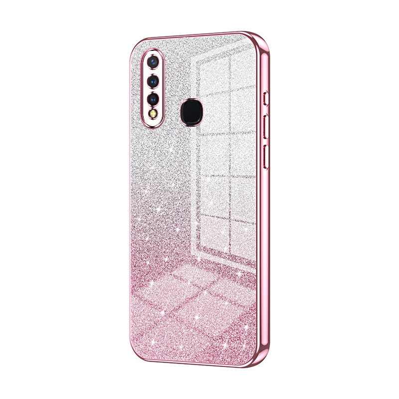 For vivo Z5i Luxurious Electroplated Gradient Glitter Powder Case - Enhanced Lens Protection