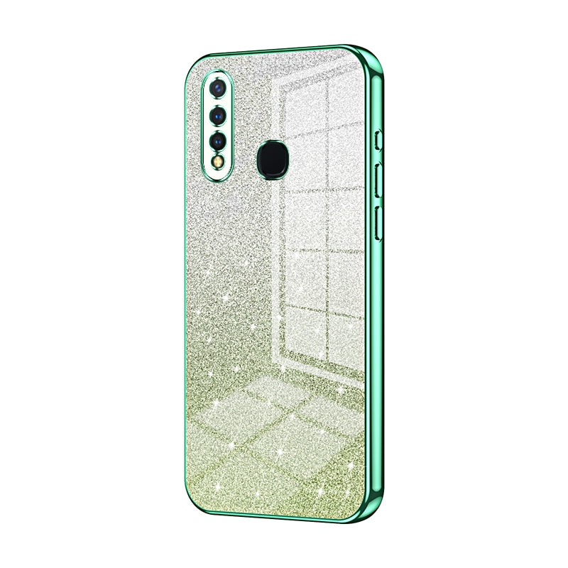 For vivo Z5i Luxurious Electroplated Gradient Glitter Powder Case - Enhanced Lens Protection