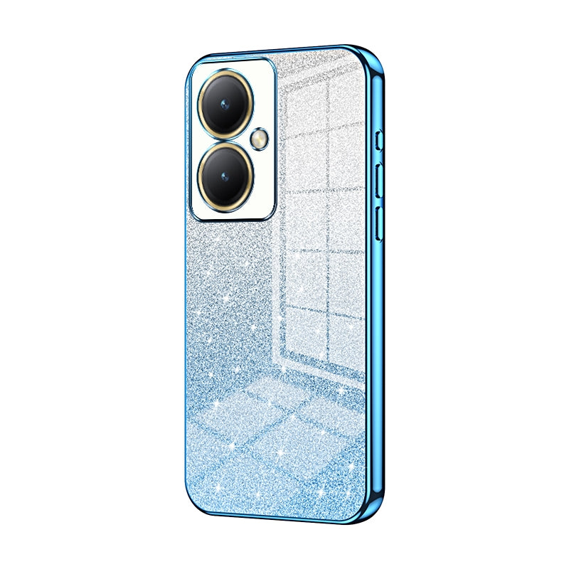 For vivo Y35+ Luxurious Electroplated Gradient Glitter Powder Case - Enhanced Lens Protection