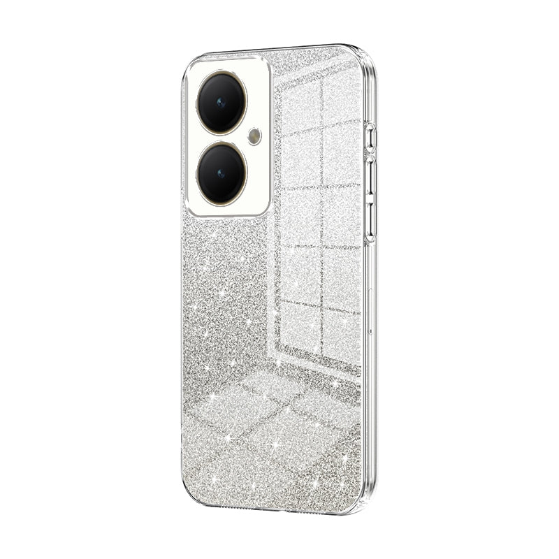 For vivo Y35+ Luxurious Electroplated Gradient Glitter Powder Case - Enhanced Lens Protection