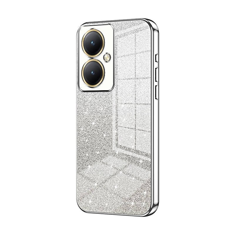 For vivo Y35+ Luxurious Electroplated Gradient Glitter Powder Case - Enhanced Lens Protection