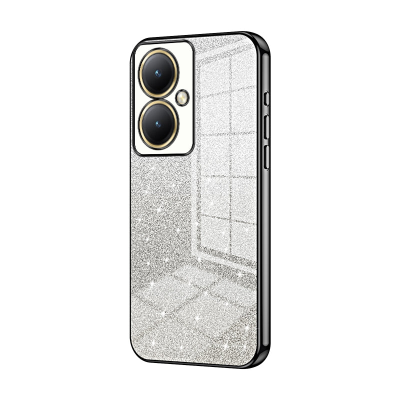 For vivo Y35+ Luxurious Electroplated Gradient Glitter Powder Case - Enhanced Lens Protection