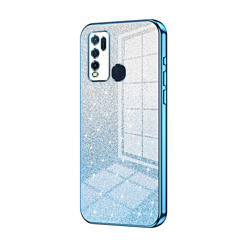 For vivo Y50 Luxurious Electroplated Gradient Glitter Powder Case - Enhanced Lens Protection