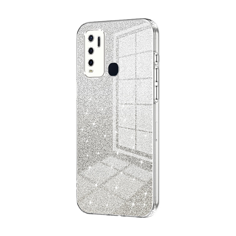For vivo Y50 Luxurious Electroplated Gradient Glitter Powder Case - Enhanced Lens Protection