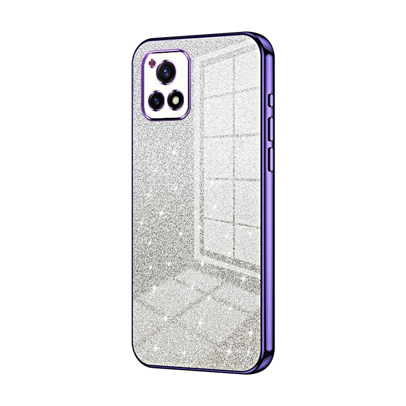 For vivo Y52s 5G Luxurious Electroplated Gradient Glitter Powder Case - Enhanced Lens Protection